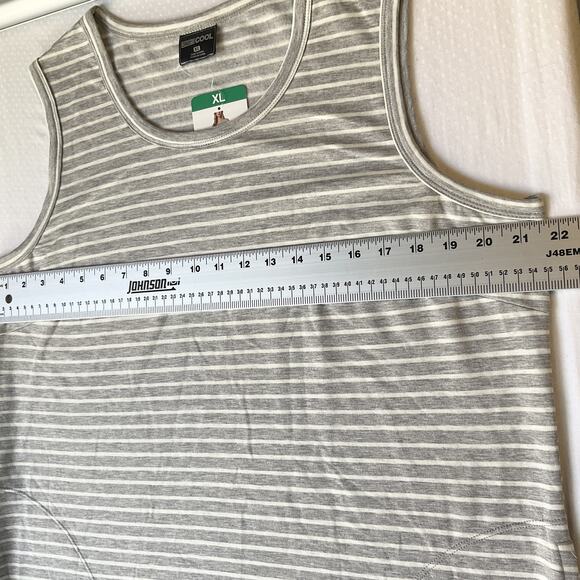 32 Degrees Cool Women Dress XL Grey Striped Tank Dress Sleeveless Knee Length - Picture 8 of 10